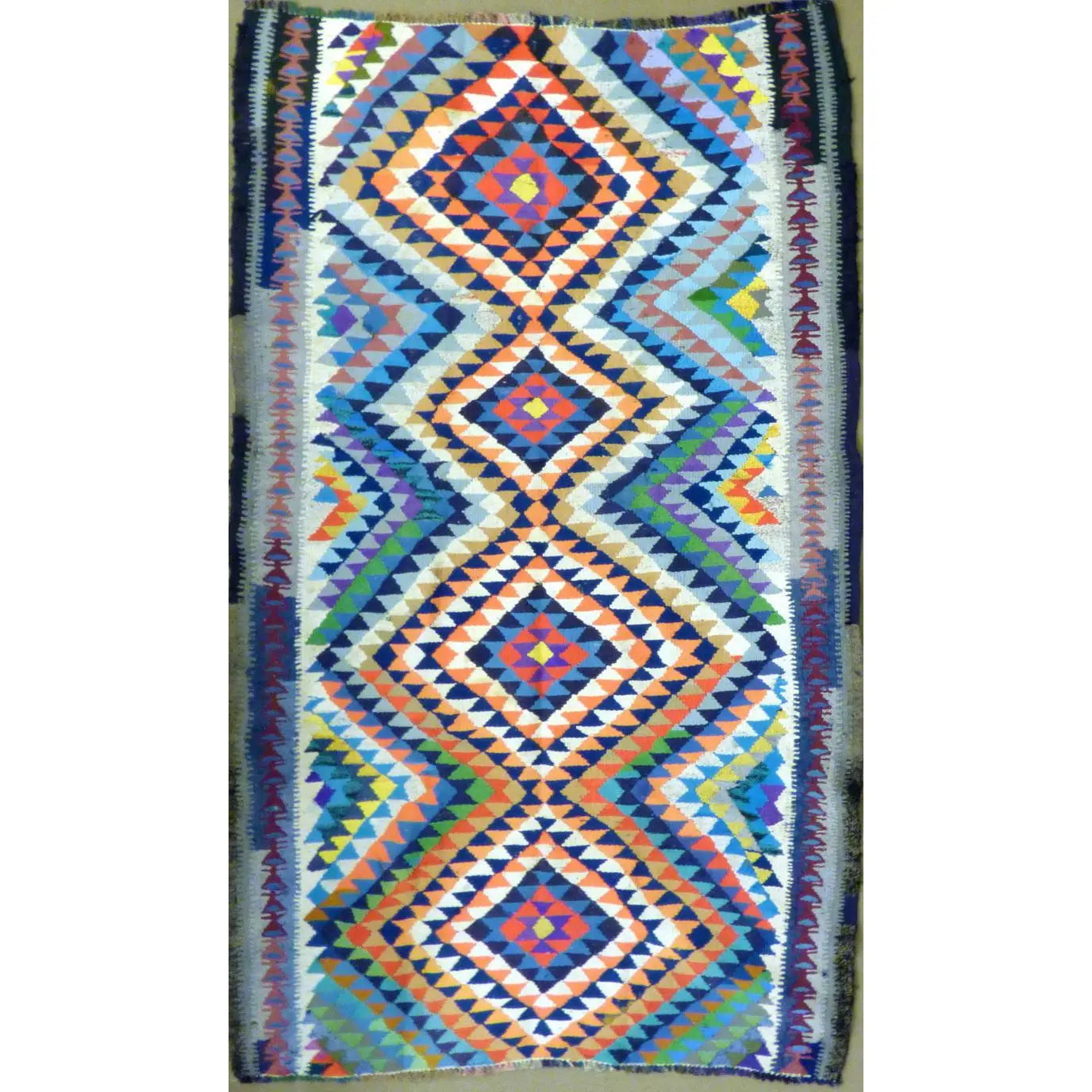 One Of The Kind Authentic Hand-Knotted Sanandaj Vintage Kilim 8'10" X 5'1"